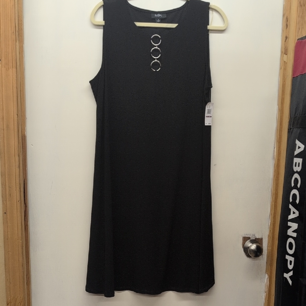 MSK Black Dress with Unique Ring Details